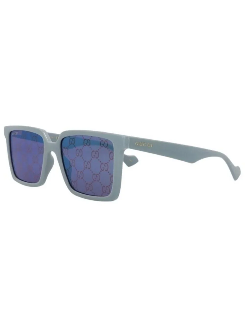 New Gucci Mens Square/Rectangle Light Blue Light Blue Violet Fashion Designer Ey